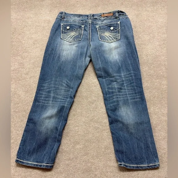 Almost Famous Dark Blue Denim with Cream Stitching 1673 - Picture 5 of 6